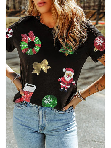Christmas Sequin Graphic Tee 9/7
