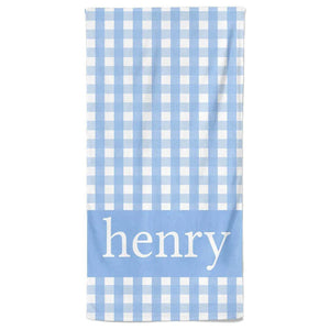 Gingham Style Personalized Beach Towels 5/5