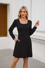 Long Sleeve Ribbed Polyester Dress 11/24