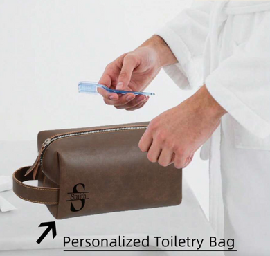 Personalized PU Leather Toiletry Bag WEEKLY