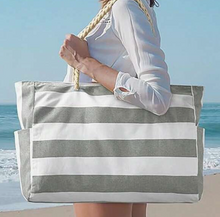 Canvas Stripe Tote Bags WEEKLY