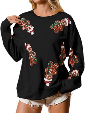 Gingerbread Man Sequin Sweatshirt 9/7